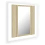 Armario espejo de baño LED acrílico roble Sonoma 40x12x45 cm de vidaXL, Tocadores de baño - Ref: Foro24-804951, Precio: 39,82...