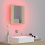 Armario espejo de baño LED acrílico roble Sonoma 40x12x45 cm de vidaXL, Tocadores de baño - Ref: Foro24-804951, Precio: 40,81...