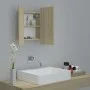 Armario espejo de baño LED acrílico roble Sonoma 40x12x45 cm de vidaXL, Tocadores de baño - Ref: Foro24-804951, Precio: 39,82...