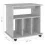 Concrete gray plywood wheeled wardrobe 60x45x60 cm by vidaXL, Lockers and storage cabinets - Ref: Foro24-808480, Price: 43,12...