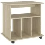 Wardrobe with wheels Sonoma oak plywood 60x45x60cm by vidaXL, Lockers and storage cabinets - Ref: Foro24-808479, Price: 50,42...