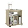 Wardrobe with wheels Sonoma oak plywood 60x45x60cm by vidaXL, Lockers and storage cabinets - Ref: Foro24-808479, Price: 50,42...