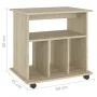Wardrobe with wheels Sonoma oak plywood 60x45x60cm by vidaXL, Lockers and storage cabinets - Ref: Foro24-808479, Price: 50,42...