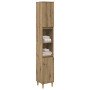 Armario de baño madera contrachapada roble artisan 30x30x190 cm