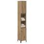 Armario de baño madera contrachapada roble artisan 30x30x190 cm