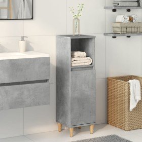 Armario de baño madera contrachapada gris hormigón 30x30x100 cm en Muebles de baño | Comprar online en Foro24