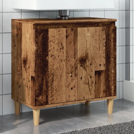 Mueble de lavabo madera de ingeniería envejecida 58x33x60 cm