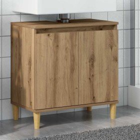 Mueble de lavabo madera de ingeniería roble artisan 58x33x60 cm en Tocadores de baño | Comprar online en Foro24