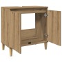 Mueble de lavabo madera de ingeniería roble artisan 58x33x60 cm