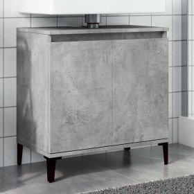 Armario de lavabo madera contrachapada gris hormigón 58x33x60cm en Tocadores de baño | Comprar online en Foro24