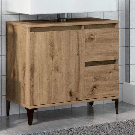 Armario lavabo baño madera ingeniería roble artisan 65x33x60 cm