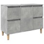 Armario de lavabo madera contrachapada gris hormigón 80x33x60cm en Tocadores de baño | Comprar online en Foro24