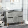 Armario de lavabo madera contrachapada gris hormigón 80x33x60cm en Tocadores de baño | Comprar online en Foro24