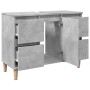 Armario de lavabo madera contrachapada gris hormigón 80x33x60cm en Tocadores de baño | Comprar online en Foro24