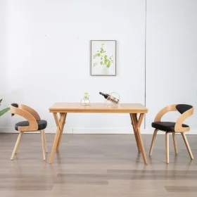 Dining chairs 2 pcs curved wood and black synthetic leather by vidaXL, dining chairs - Ref: Foro24-283105, Price: 264,95 €, D...