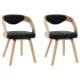Dining chairs 2 pcs curved wood and black synthetic leather by vidaXL, dining chairs - Ref: Foro24-283105, Price: 264,95 €, D...