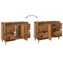 Mueble de lavabo madera ingeniería envejecida 80x33x60 cm