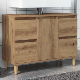 Mueble de lavabo madera ingeniería roble artisan 80x33x60 cm