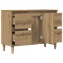 Mueble de lavabo madera ingeniería roble artisan 80x33x60 cm