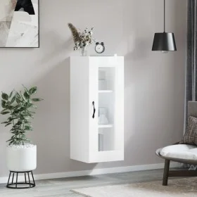 Glossy white wall cabinet 34.5x34x90 cm by vidaXL, Sideboards - Ref: Foro24-835004, Price: 57,18 €, Discount: %