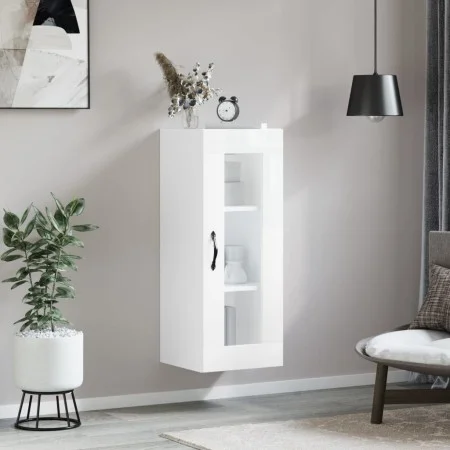 Glänzend weißer Wandschrank 34,5x34x90 cm von vidaXL, Sideboards - Ref: Foro24-835004, Preis: 57,18 €, Rabatt: %