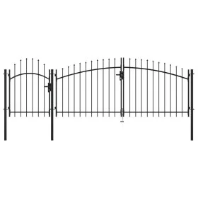 Schwarzes Gartentor aus Stahl, 1,5 x 4 m von vidaXL, Gartentore - Ref: Foro24-144362, Preis: 316,06 €, Rabatt: %