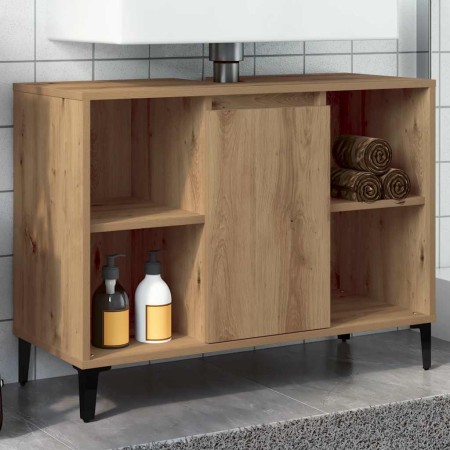 Mueble de lavabo madera ingeniería roble artisan 80x33x60 cm