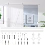 Kit herrajes para puertas correderas de acero blanco 200 cm de vidaXL, Marcos de puertas - Ref: Foro24-151704, Precio: 75,63 ...