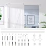 Kit herrajes para puertas correderas de acero blanco 200 cm