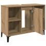 Mueble de lavabo madera ingeniería roble artisan 80x33x60 cm