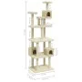 Cat scratching post with cream sisal posts 188 cm by vidaXL, Cat furniture - Ref: Foro24-171488, Price: 94,43 €, Discount: %