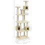 Katzenkratzbaum mit cremefarbenen Sisalstämmen, 188 cm von vidaXL, Katzenmöbel - Ref: Foro24-171488, Preis: 96,15 €, Rabatt: %