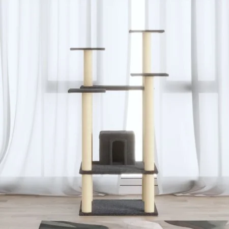 Katzenkratzbaum mit dunkelgrauen Sisalstämmen 110 cm von vidaXL, Katzenmöbel - Ref: Foro24-171481, Preis: 54,07 €, Rabatt: %