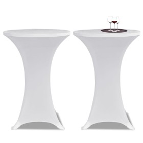 2 Manteles blancos ajustados para mesa de pie - 80 cm diámetro by vidaXL, Covers - Ref: Foro24-241203, Price: 28,19 €, Discou...