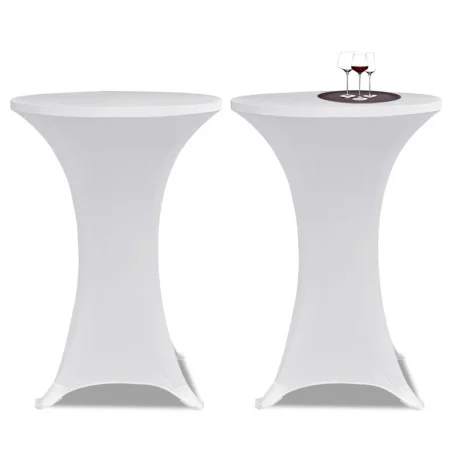 2 Manteles blancos ajustados para mesa de pie - 80 cm diámetro by vidaXL, Covers - Ref: Foro24-241203, Price: 27,06 €, Discou...