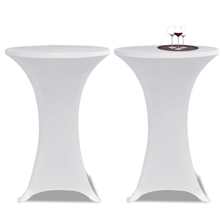 2 Weiße Tischdecken für Stehtische - 80 cm Durchmesser von vidaXL, Abdeckungen - Ref: Foro24-241203, Preis: 28,19 €, Rabatt: %
