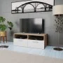 TV-Möbel aus Eichen- und Weiß-Ingenieurholz, 95x35x36 cm. von vidaXL, TV-Möbel - Ref: Foro24-244869, Preis: 77,66 €, Rabatt: %