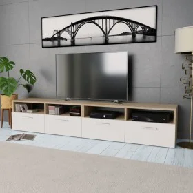 TV stand 2 pieces engineered wood oak and white 95x35x36 cm by vidaXL, TV Furniture - Ref: Foro24-275112, Price: 145,19 €, Di...