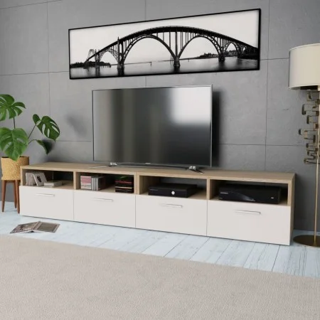 TV-Möbel 2 Stück Ingenieurholz Eiche und Weiß 95x35x36 cm von vidaXL, TV-Möbel - Ref: Foro24-275112, Preis: 145,16 €, Rabatt: %