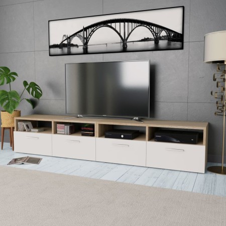 TV-Möbel 2 Stück Ingenieurholz Eiche und Weiß 95x35x36 cm von vidaXL, TV-Möbel - Ref: Foro24-275112, Preis: 147,78 €, Rabatt: %