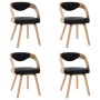 Esszimmerstühle, 4 Stück, gebogenes Holz, schwarzes Kunstleder von vidaXL, Essstühle - Ref: Foro24-278846, Preis: 516,21 €, R...