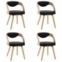 Sillas de comedor 4 uds madera curvada cuero sintético negro de vidaXL, Sillas de comedor - Ref: Foro24-278846, Precio: 507,8...
