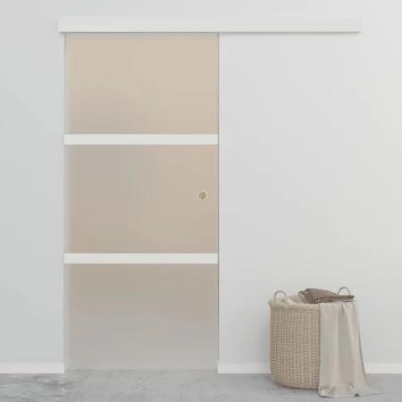 Puerta corredera vidrio ESG y aluminio plateado 90x212 cm de vidaXL, Puertas - Ref: Foro24-288053, Precio: 256,10 €, Descuent...