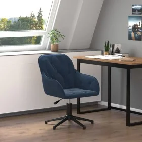 Blaues Samt-Drehbürostuhl von vidaXL, Bürostühle - Ref: Foro24-344855, Preis: 93,04 €, Rabatt: %