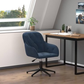 Blaues Samt-Drehbürostuhl von vidaXL, Bürostühle - Ref: Foro24-344855, Preis: 94,90 €, Rabatt: %