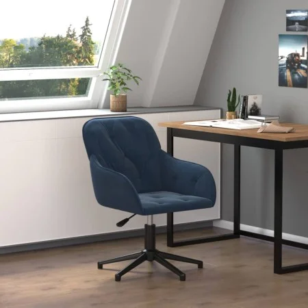 Blue velvet swivel office chair by vidaXL, Office chairs - Ref: Foro24-344855, Price: 92,67 €, Discount: %