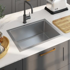 Fregadero de cocina hecho a mano acero inoxidable