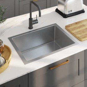 Fregadero de cocina hecho a mano acero inoxidable