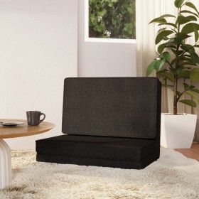 Silla de suelo plegable de tela negra