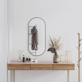 Espejo de pared ovalado negro 90x40 cm